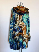Load image into Gallery viewer, Custom Reverse Geode Hooded Cardigan in ‘Azurite’ for Becky
