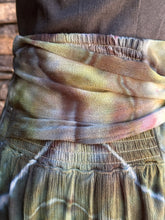 Load image into Gallery viewer, Women’s Medium (could fit a large too) Geode 100% Rayon Flowy Wide-Leg Tiered Pants with Tie Front in ‘Moss Agate’
