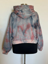 Load image into Gallery viewer, Women’s XXL Slouchy Cropped Hoodie with Heart in Pink &amp; Gray
