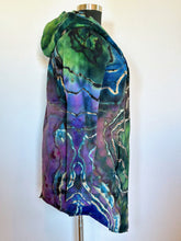 Load image into Gallery viewer, Custom Reverse Geode Hooded Cardigan with Pockets in ‘Abalone’ for Amber
