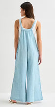 Load image into Gallery viewer, Women’s Large 100% Cotton Gauze Wide-Leg Overalls in ‘Boulder Turquoise’
