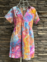 Load image into Gallery viewer, Women’s XS Geode Linen/Rayon Short Sleeve Babydoll Dress with Pockets in ‘Bird Song’
