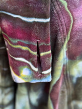 Load image into Gallery viewer, Women’s XS (but runs big—can fits up to a L/XL) Upcycled Athleta Geode Oversized Heavyweight Mantra Hooded Cardigan with Thumbholes &amp; Pockets in ‘Sage Blossom’
