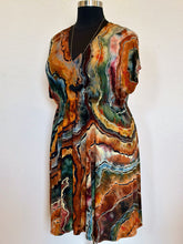 Load image into Gallery viewer, Women’s 1X Reverse Geode Surplice Dress in ‘Autumn Breeze’
