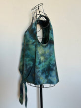 Load image into Gallery viewer, Women’s Medium Geode Tank Top with Buttons &amp; Tie Front in ‘Moss Agate’
