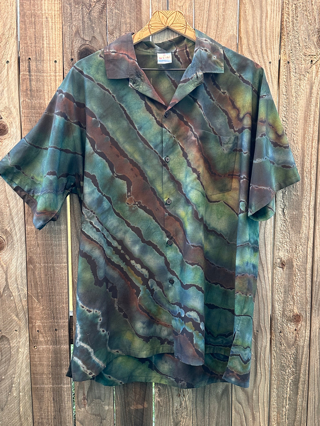 Custom Geode Men’s Rayon Button Up Shirts for Sarah