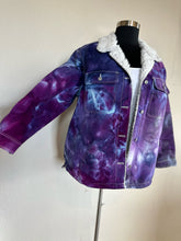 Load image into Gallery viewer, Custom Sherpa Lined Denim Jacket in Purples for Laura
