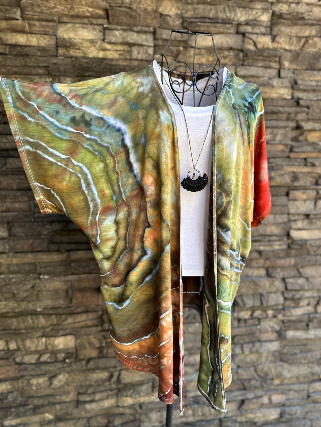 Women’s Small Geode Kimono in ‘Cherry Creek Jasper’
