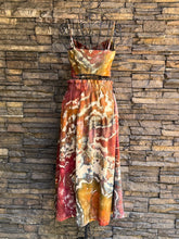 Load image into Gallery viewer, Women’s XS Geode Tie-Waist Midi Skirt &amp; Cropped Bralette Tank Top Set in ‘Rustic Rainbow’
