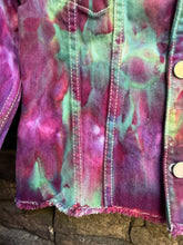 Load image into Gallery viewer, Youth Large Distressed Denim Jacket in ‘Northern Lights’
