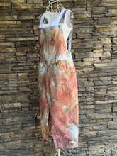 Load image into Gallery viewer, Women’s Large (runs a little small) Zara Brand Denim Overalls Dress in ‘Blush Oasis’
