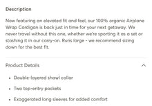 Load image into Gallery viewer, Women’s Medium/Large Organic Cotton Pact Airplane Wrap Cardigan in ‘Sugar Plum’
