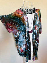 Load image into Gallery viewer, Women’s Small Geode Short Sleeve Open Front Kimono in ‘Pinot Sage &amp; Teal’
