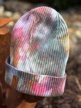 Load image into Gallery viewer, Unisex Geode Rib-Knit Cuffed Beanie in ‘Pinot Sage &amp; Teal’
