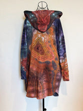 Load image into Gallery viewer, Women’s Small (fits like a medium) Geode Hooded Sweatshirt Cardigan ‘Sunset Bliss’
