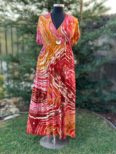 Load image into Gallery viewer, Women’s XXL Geode Surplice Maxi Dress in ‘Saffron Rose’
