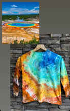 Load image into Gallery viewer, Youth Small (6/7) Oversized Long-Sleeve Geode Pocket T-Shirt in ‘Yellowstone’s Grand Prismatic Spring’
