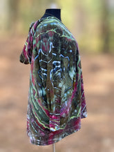 Load image into Gallery viewer, Women’s XS (but runs big—can fits up to a L/XL) Upcycled Athleta Geode Oversized Heavyweight Mantra Hooded Cardigan with Thumbholes &amp; Pockets in ‘Sage Blossom’
