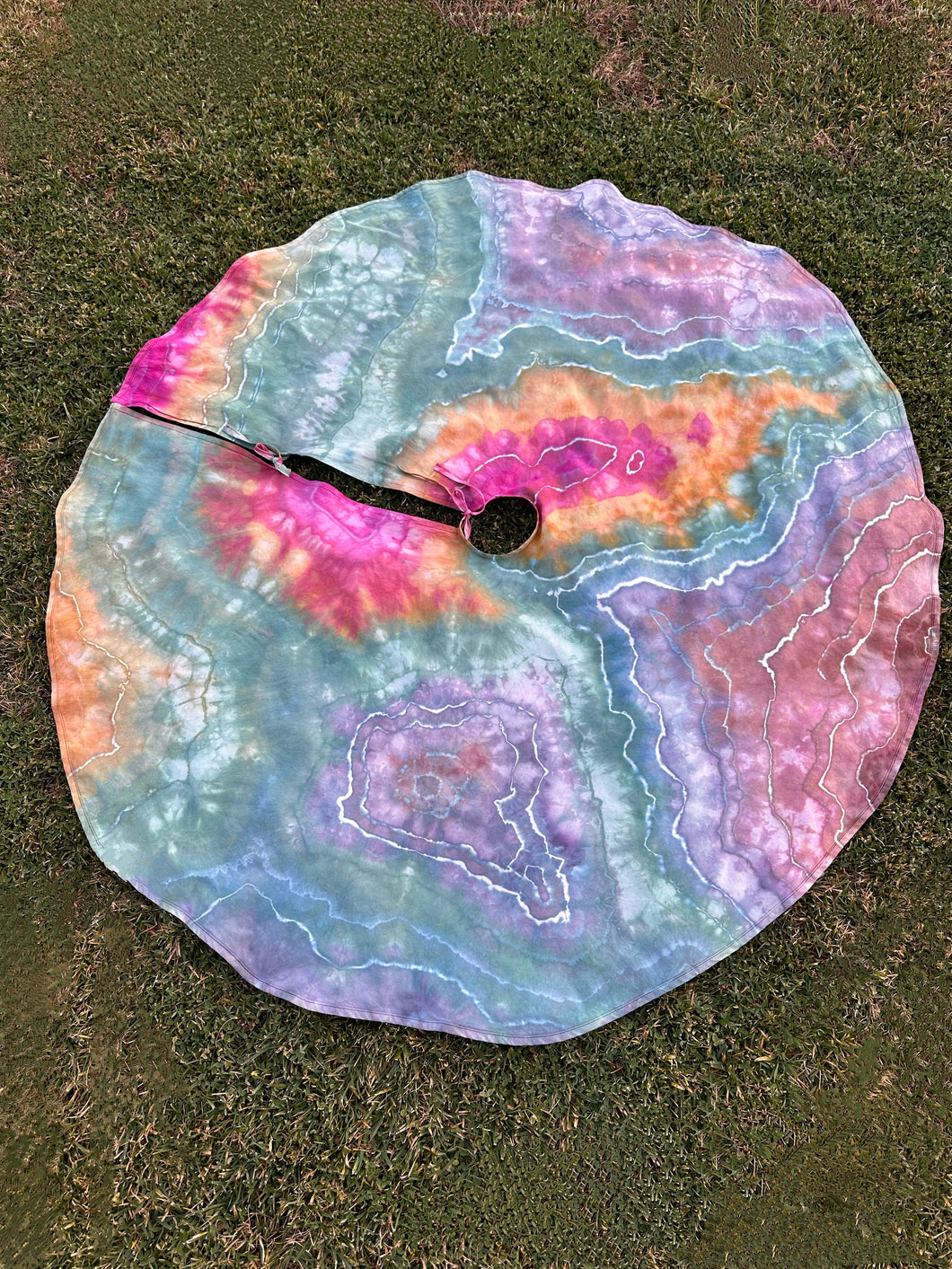 Custom Geode Tree Skirt in ‘Gypsy Skies’ for Monet