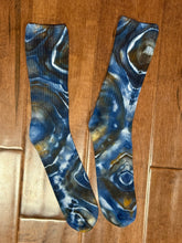 Load image into Gallery viewer, Adult Bamboo Geode Ribbed Tube Socks in ‘Midnight Sky’

