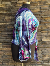 Load image into Gallery viewer, Custom Geode Bell Sleeved Top in ‘Midnight Moonlight’ for Justine
