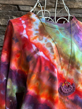 Load image into Gallery viewer, Women’s Medium Men’s Small Oversized Fit Long Sleeved Geode T-Shirt in ‘Christmas Rainbow’
