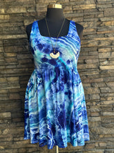 Load image into Gallery viewer, Women’s Large Geode Square Neck Dress with Pockets in ‘Deep Lagoon’
