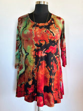 Load image into Gallery viewer, Women’s Large Reverse Geode 3/4 Sleeve Swing Tunic in ‘Sonora Sunrise Stone’
