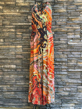 Load image into Gallery viewer, Women’s Medium Reverse Geode Halter Jumpsuit with Pockets in ‘Rusted Root’
