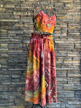 Load image into Gallery viewer, *DISCOUNTED* (due to mended damage on strap) Women’s Small Geode Tie-Waist Midi Skirt &amp; Cropped Bralette Tank Top Set in ‘Rustic Rainbow’

