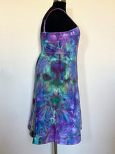 Load image into Gallery viewer, Custom Ice Dyed Denim Corset Dress in ‘Northern Lights’ for Maggie
