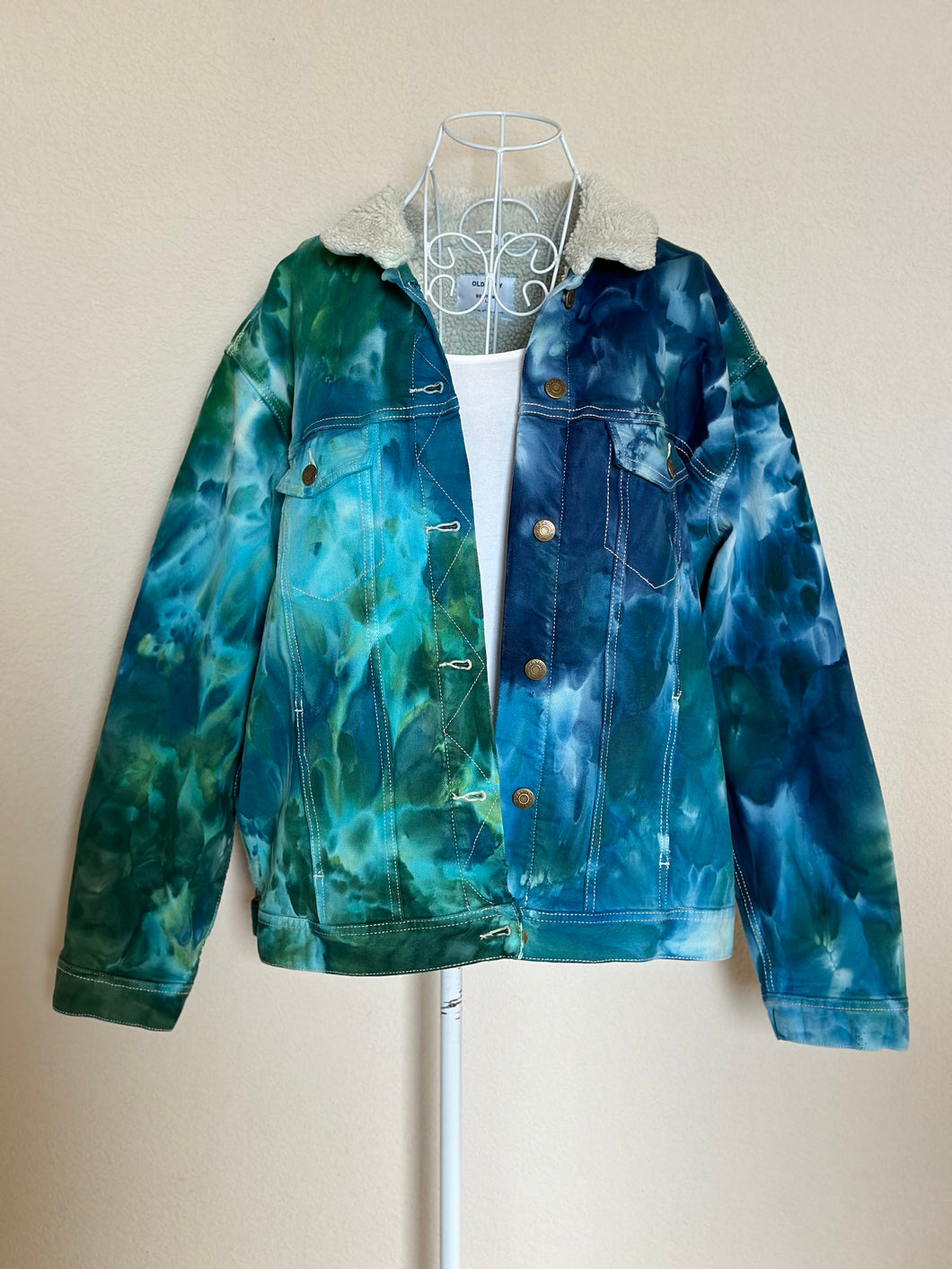 Custom Ice Dyed Sherpa Lined Jacket for Dakota