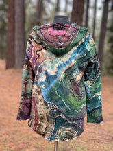 Load image into Gallery viewer, Custom Reverse Geode Hooded Cardigan in ‘Tide Pool’ for Kori
