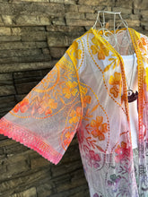 Load image into Gallery viewer, Women’s M/L Lace Kimono Duster in ‘Sunset’
