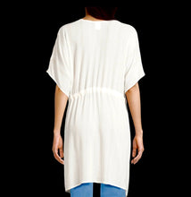 Load image into Gallery viewer, Women’s One Size (fits S-2X best) 100% Rayon Geode Cinched Kimono Duster in ‘Cosmic Eyes’
