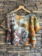 Load image into Gallery viewer, Women’s XL Viscose/Linen Geode Short Sleeve Crop Top and Wide Leg Pants with Pockets 2 Piece Outfit in ‘Charred Redwood’
