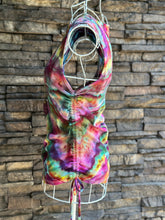 Load image into Gallery viewer, Women’s Medium Ribbed Geode Tank Top with Side Ruching &amp; Ties in ‘Cosmic Eyes’
