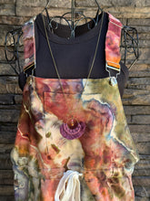 Load image into Gallery viewer, Women’s Medium Geode Cotton Overall Shorts with Drawstring Waist in ‘Rustic Rainbow’
