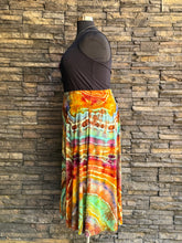 Load image into Gallery viewer, Women’s XL (can fit a XXL, too) Geode Midi Skirt with Pockets in ‘Koroit Boulder Opal’
