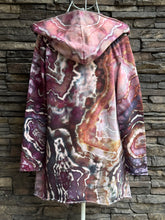 Load image into Gallery viewer, Women’s Small Geode 100% Cotton Hooded Cardigan with Pockets in ‘Smoke &amp; Roses’
