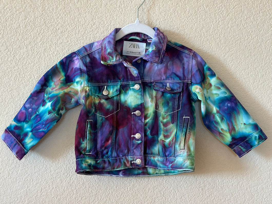 Baby Toddler 12-18 Month Upcycled Denim Jacket in ‘Northern Lights’