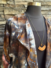Load image into Gallery viewer, Women’s Large 100% Rayon Geode Open Front Dolman Drape Jacket with 3/4 Sleeves in ‘Turkey Tail Mushroom’
