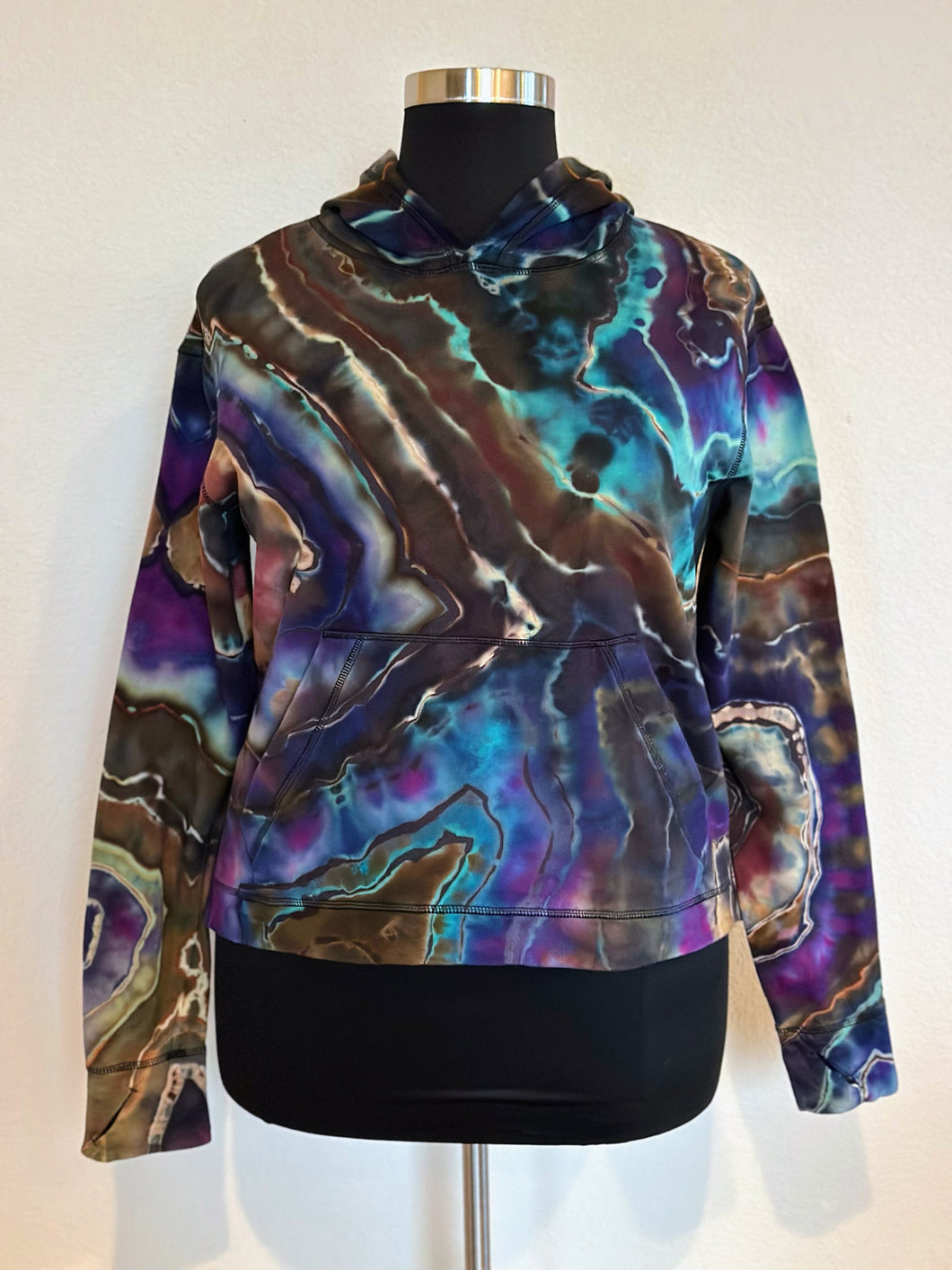 Custom Reverse Geode Thumbholes Hoodie in ‘Dark Star’ for Kristen