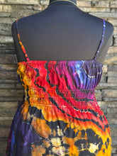 Load image into Gallery viewer, Women’s XL Reverse Geode Spaghetti Strap Midi Dress with Pockets in ‘Sunset in Waikiki’
