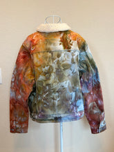 Load image into Gallery viewer, Custom Ice Dyed Sherpa Lined Denim Jacket in ‘Rustic Rainbow’ for Jennifer
