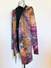 Load image into Gallery viewer, Women’s Small 100% Cotton Geode Hooded Cardigan with Pockets in ‘Black Cherry Amber’
