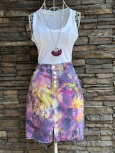 Load image into Gallery viewer, Women’s Size 30 (Medium) Button Fly Denim Skirt with Stretch in ‘Sugar Plum’
