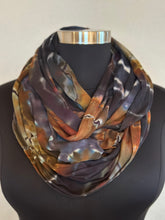 Load image into Gallery viewer, Reverse Geode Cotton Infinity Scarf inspired ‘Midnight Jasper’
