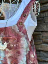 Load image into Gallery viewer, Women’s Medium Rayon/Linen Loose Fitting Overall Shorts in ‘Love Potion’
