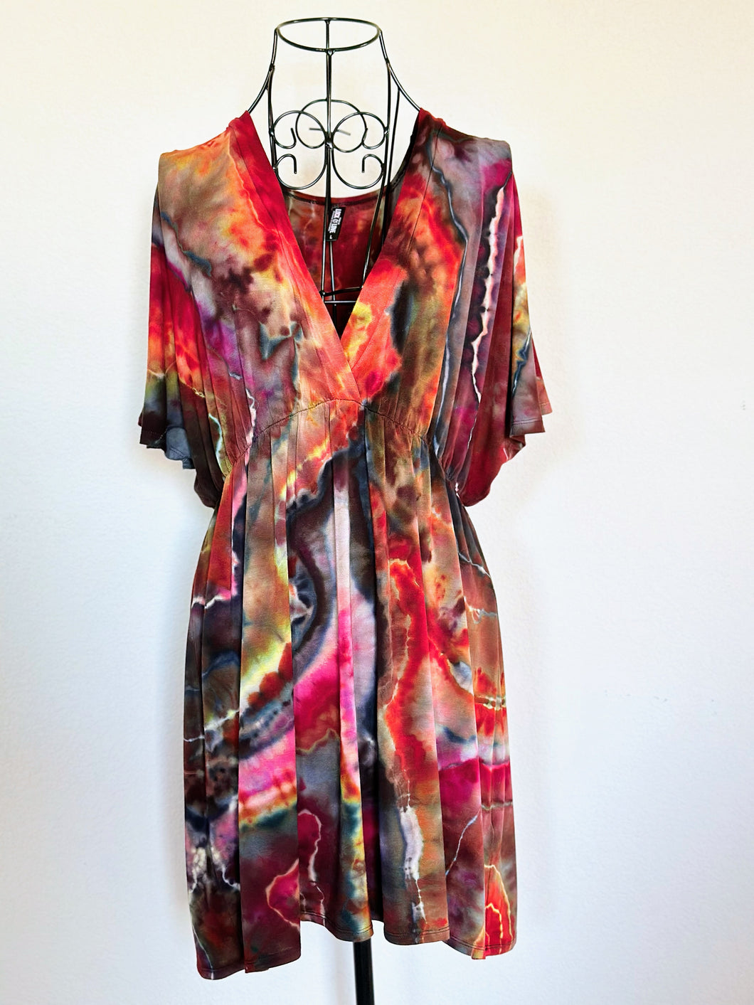 Women’s Large Geode Kimono Style Dress in ‘Fire On The Mountain’